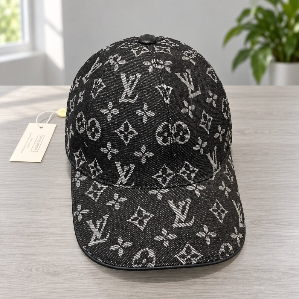 Louis Vuitton Black Gray Monogram Cap